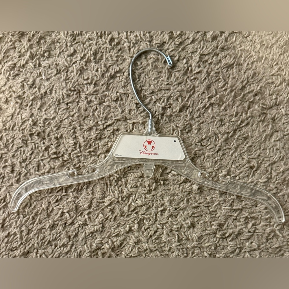 Walt‎ Disney Store Logo Vintage Clear Plastic Youth Children’s Clothes Hanger